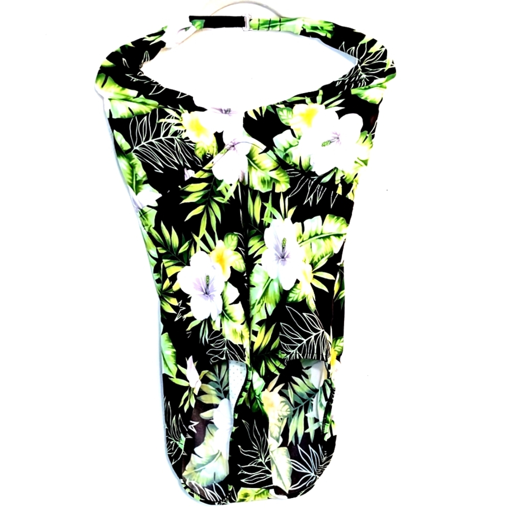 Jantzen Tropical Floral Halter One Piece Swimsuit Size 16 Green Black White
